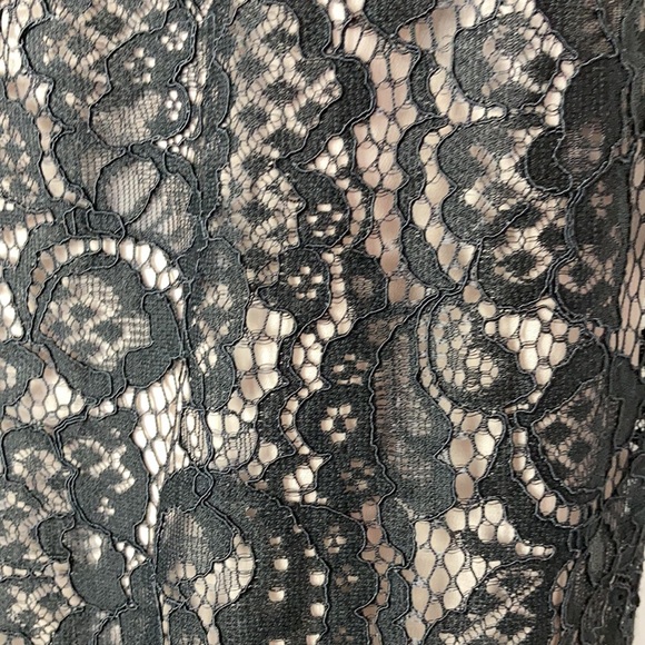 LOFT Black Lace over Nude Shell Top - Picture 2 of 8